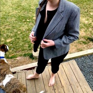 Vintage oversized plaid blazer